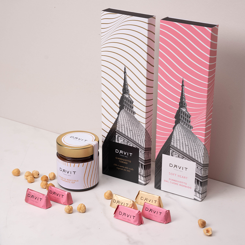 Realizzazione Packaging a Torino, per la cioccolateria Davit